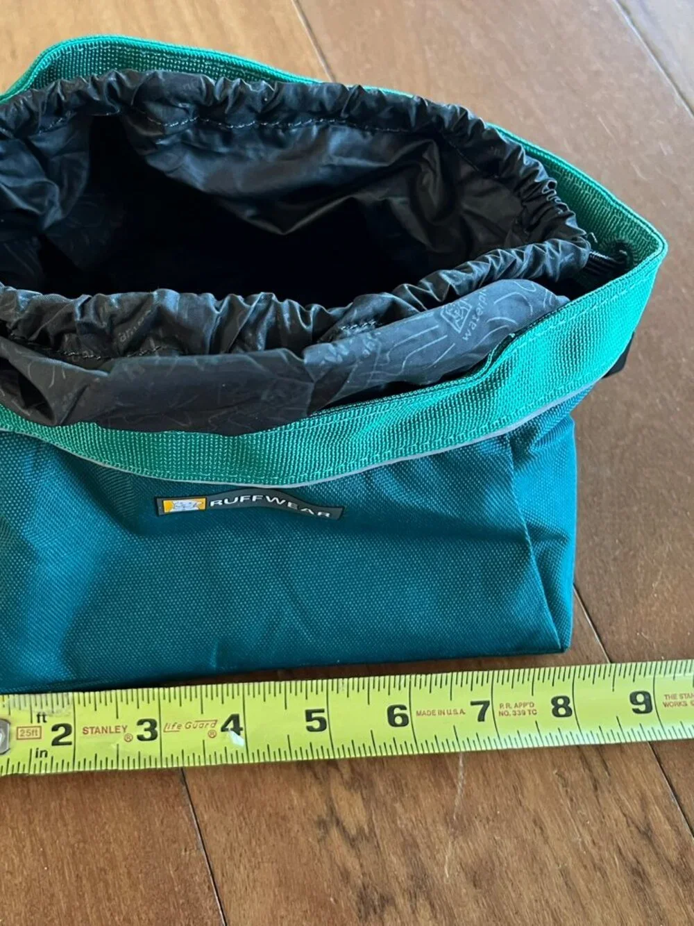 RUFFWEAR Quencher Cinch Top Dog Bowl Collapsible Waterproof TEAL 8” EUC (245)